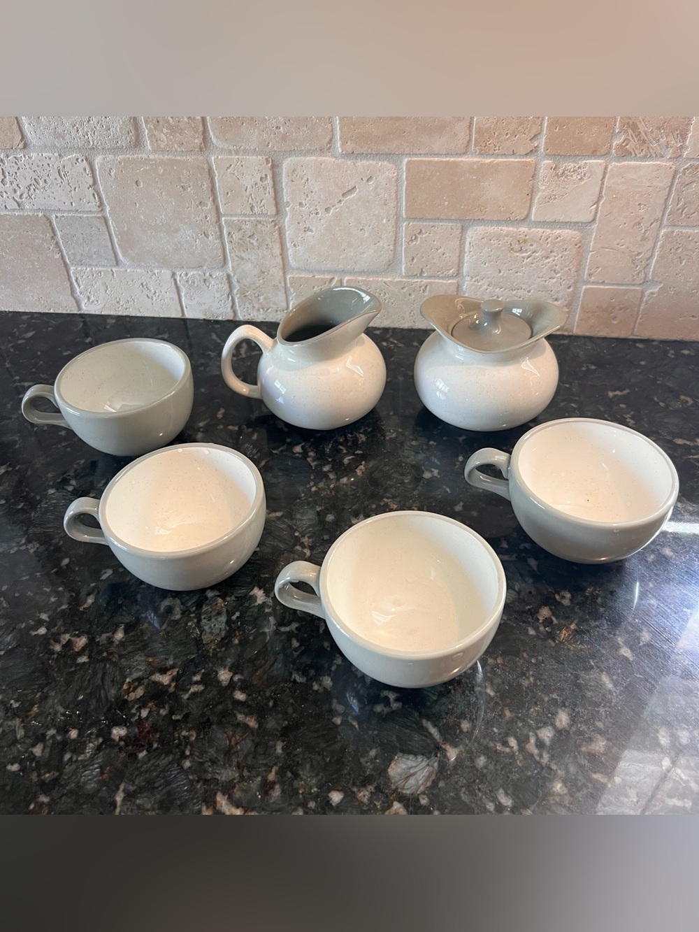 Mid Century 1950s Harkerware White Cap Coffee/Tea Set